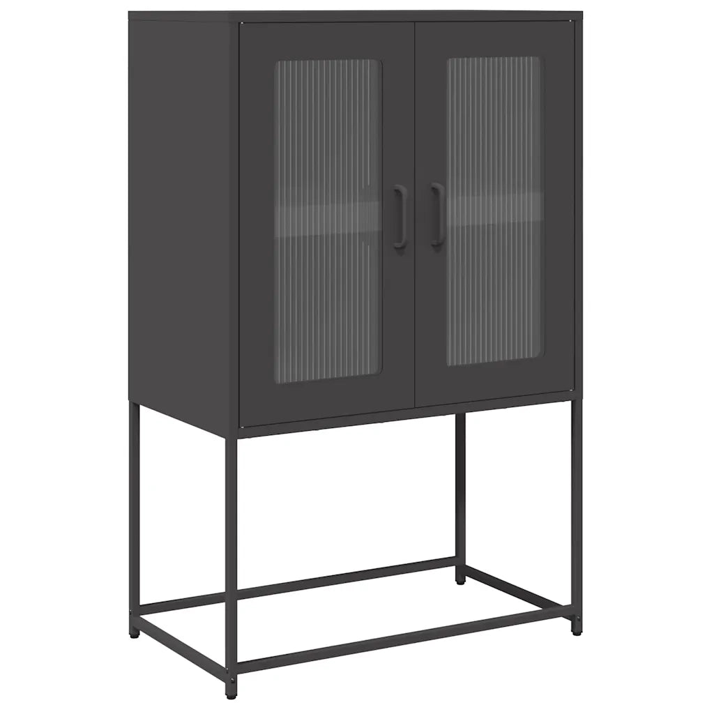 Credenza Nera 68x39x107 cm in Acciaio 853374