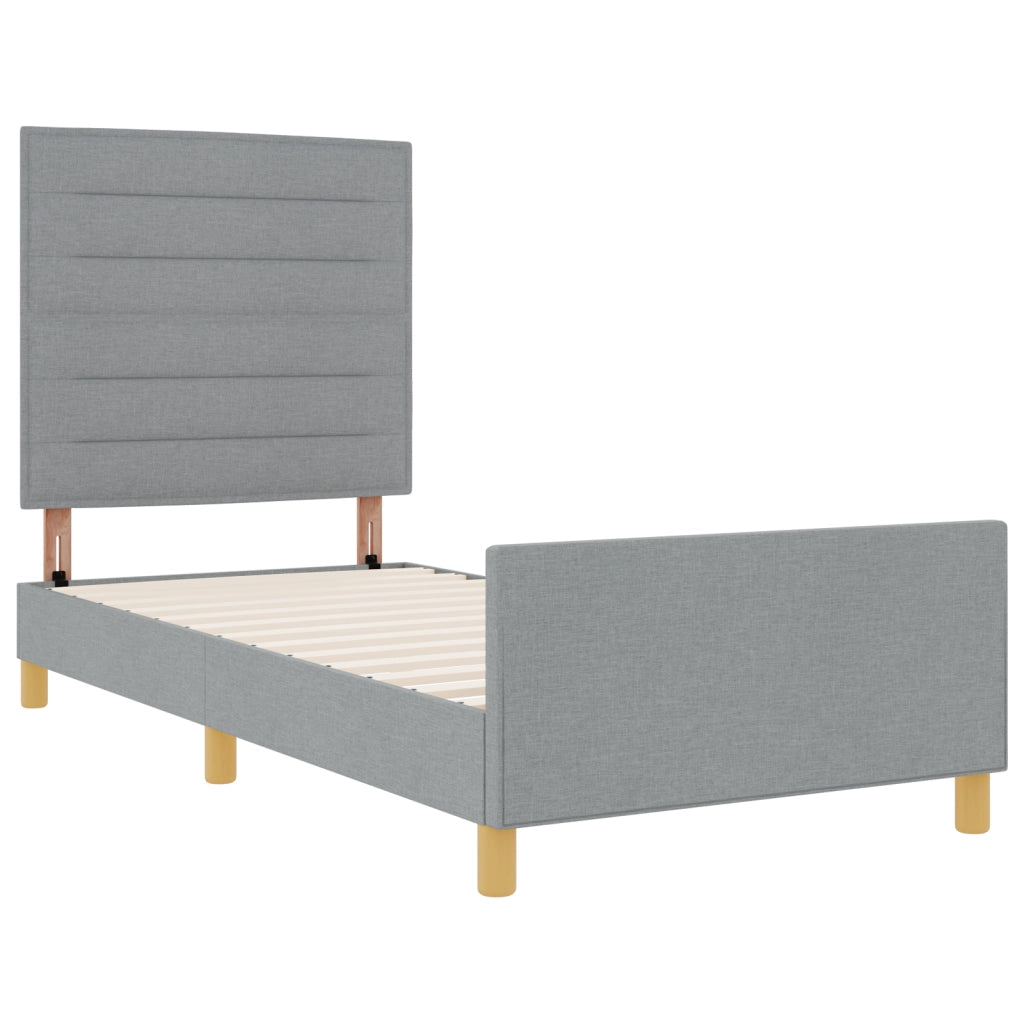 Struttura Letto Grigio Chiaro 100x200 cm Tessuto