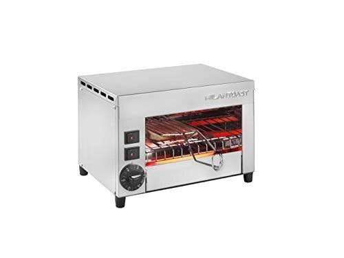 Milantoast 14701 Tostiera Professionale 2 Posti Acciaio Inossidabile 1210 W Timer 15 min 2 Pinze Incluse colore Inox