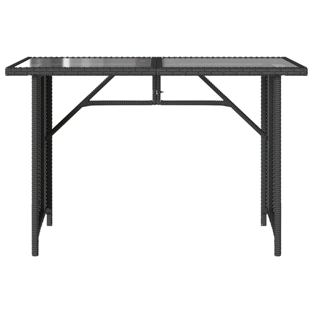 Set da Pranzo da Giardino 2 pz con Cuscini Nero in Polyrattan