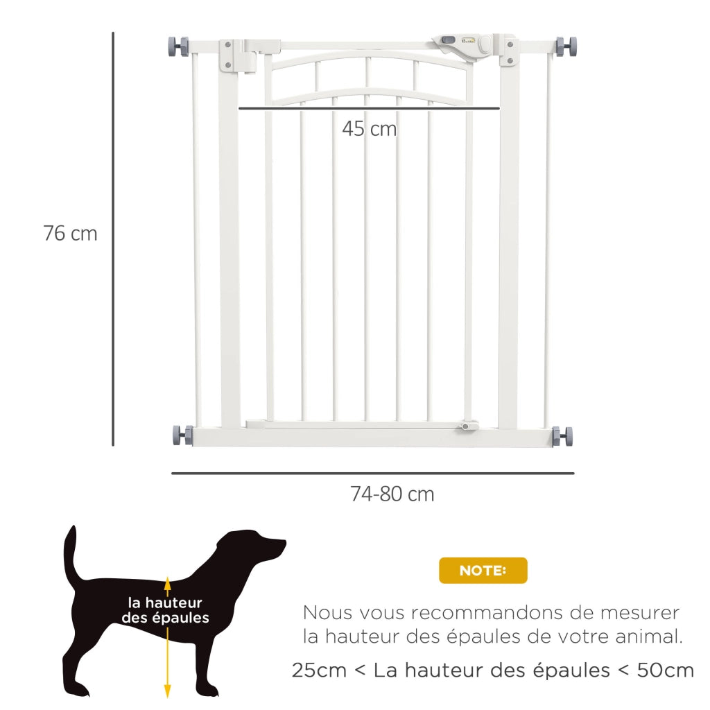 Cancelletto di sicurezza per cani estensibile con doppio blocco ¨C Xylo ¨C 74-80 x 76 cm bianco