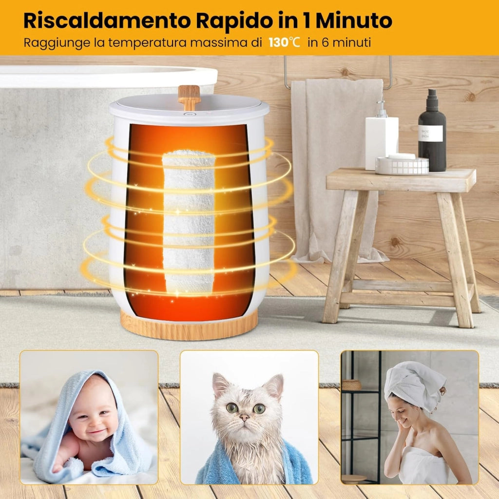 COSTWAY Secchio Scaldasalviette, Scalda Asciugamani Riscaldato 20L con Display LED, Controllo a 1 Pulsante e Timer, Scaldasalviette di Lusso Bagno con Portadischi Profumati e Spegnimento Automatico