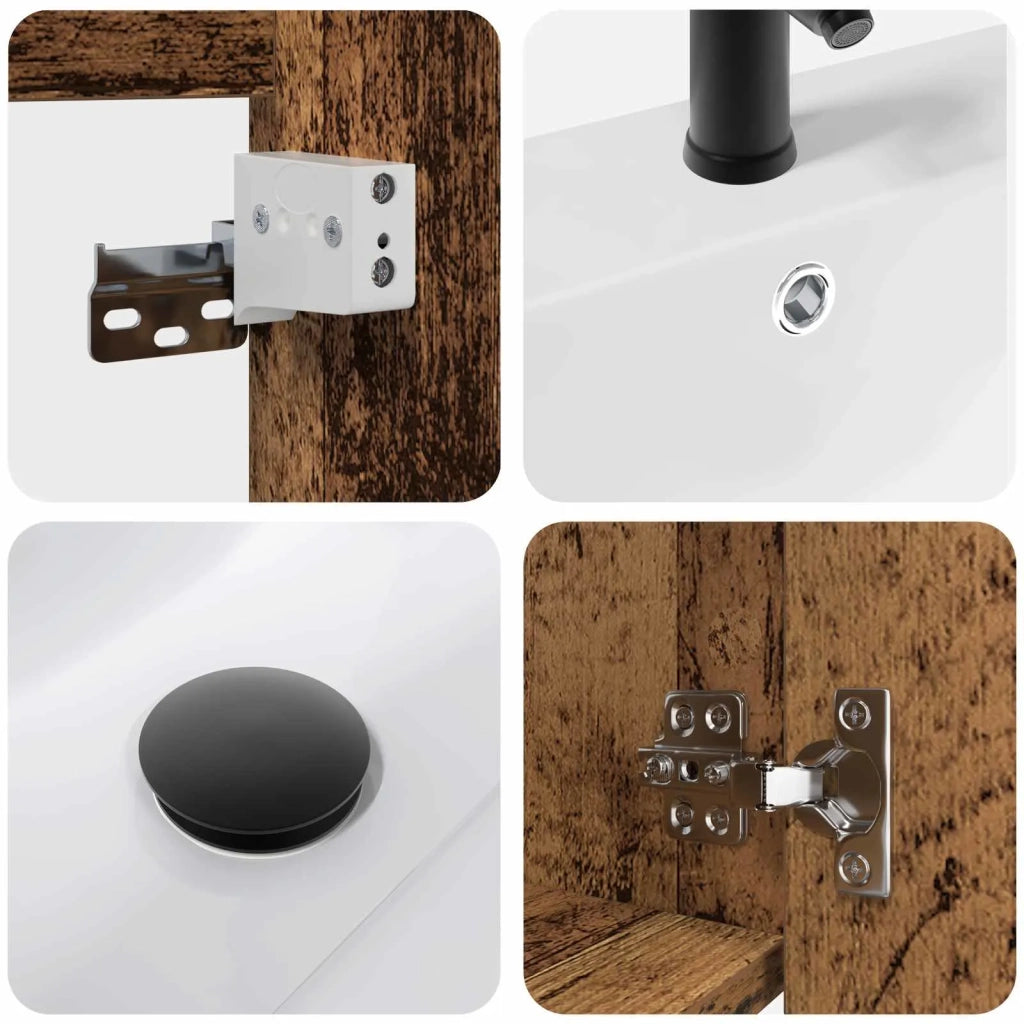 Mobile bagno con rubinetto Legno antico 42 x 40 x 74,5 cm 889535