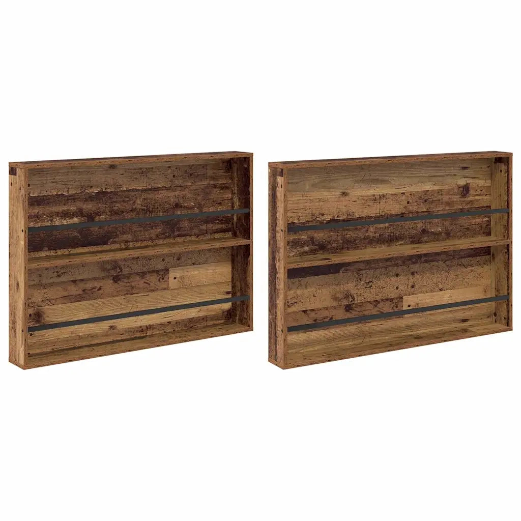 Scaffale per riviste 2 pz Legno vecchio 100 x 12 x 70 cm CFW3918774