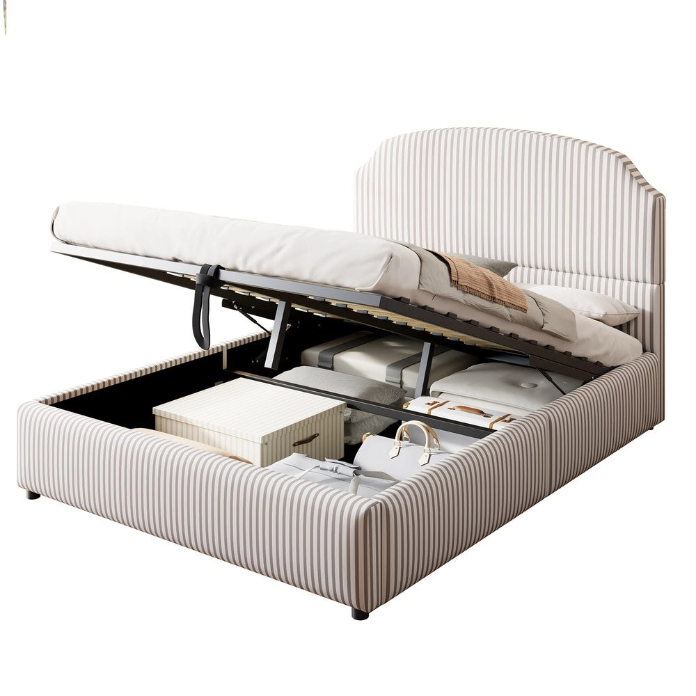 Letto Contenitore Matrimoniale Imbottito ¨C MINIMAL ¨C 140x200, Testiera, Tessuto, Idraulico