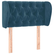 Testiera | Testata ad Orecchio Blu Scuro 83x23x78/88 cm in Velluto
