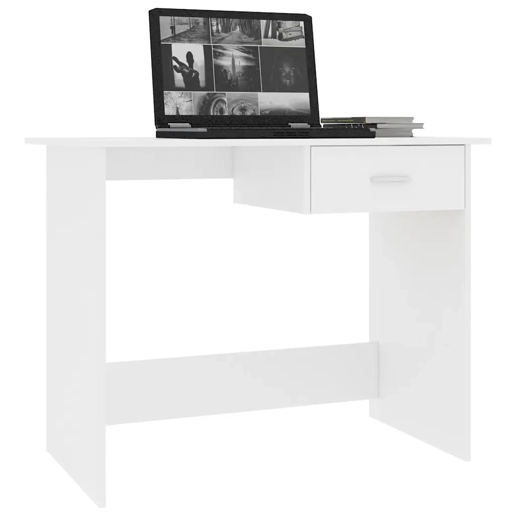 Scrivania-Scrivanie per ufficio e studio-Scrittoio Bianca 100x50x76 cm in Legno Multistrato