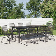 Set da Pranzo da Giardino 9 pz Nero in Rattan PVC 3099214