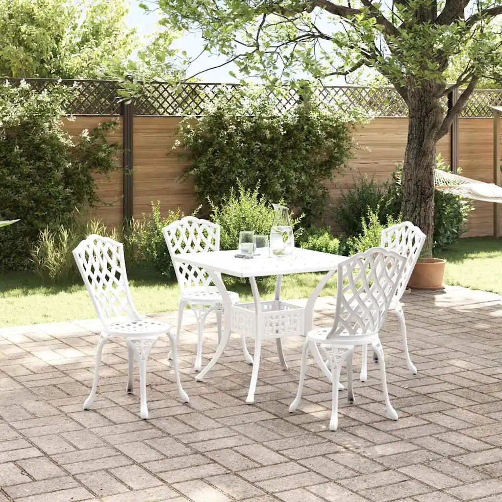Set di Tavolo da Giardino 5 pcs Bianco Alluminio pressofuso 3334754