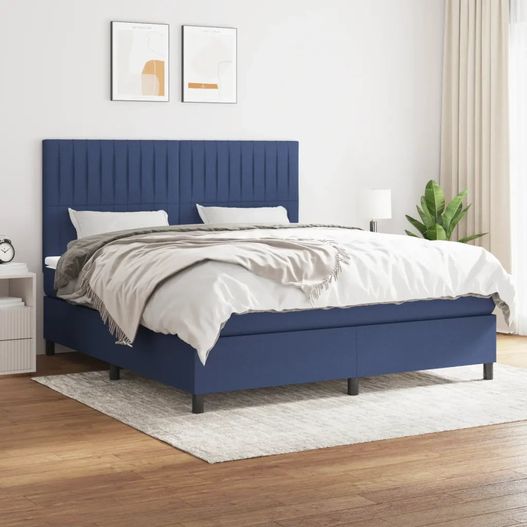 Giroletto a Molle con Materasso Blu 160x200 cm in Tessuto cod mxl 34770