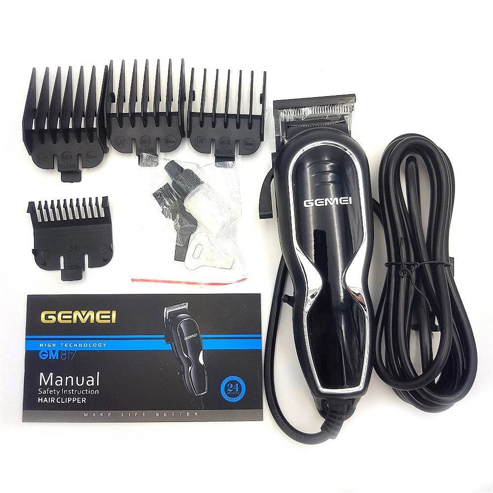 Trade Shop - Tagliacapelli Rasoio Elettrico Regola Barba Baffi Basette Lama Acciaio Gm-817 -