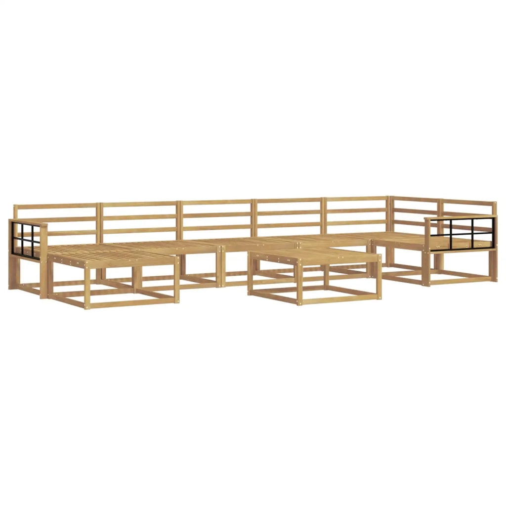 Set di divani da esterno 8 pcs Bianco Legno di Acacia Massello