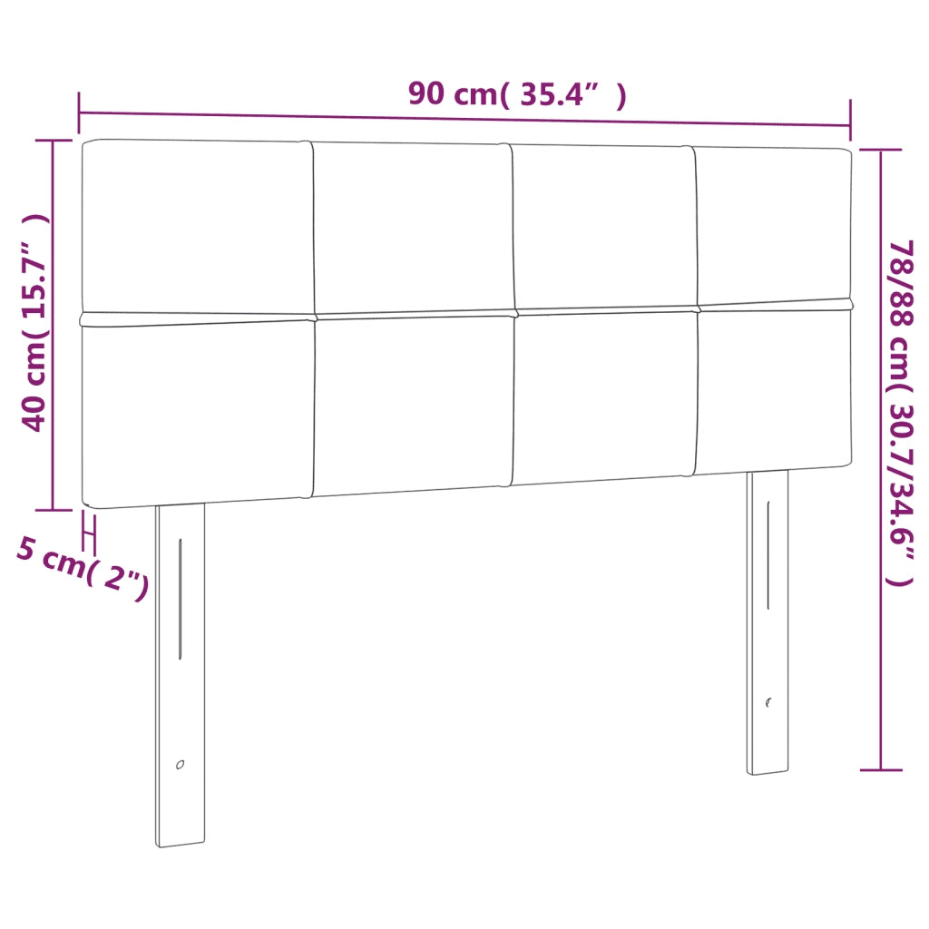 Testiera-Testata-Testiera Decorativa Rosa 90x5x78/88 cm in Tessuto 132514