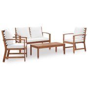 Set Divani da Giardino 4 pz con Cuscini in Massello di Acacia cod mxl 43935