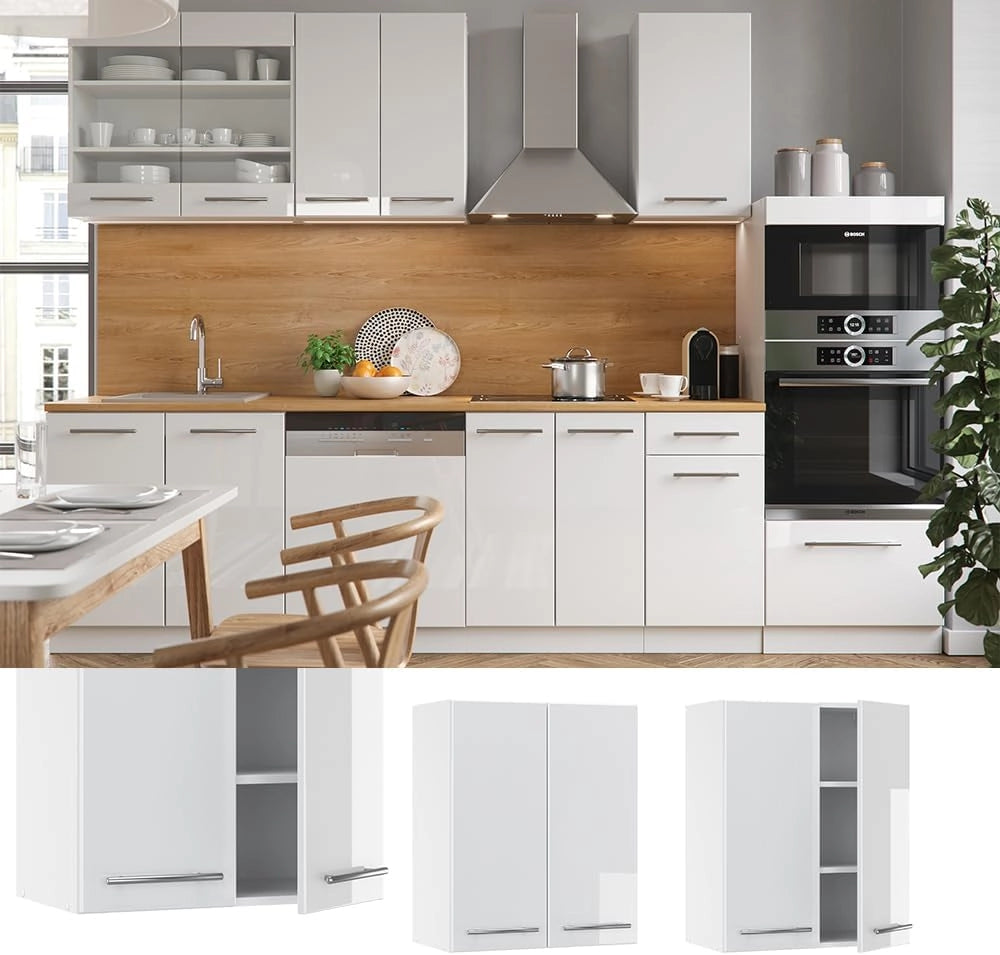 Pensile da cucina Fame-Line, Bianco lucido, 60 cm, per la combinazione con altri moduli della serie Fame-Line