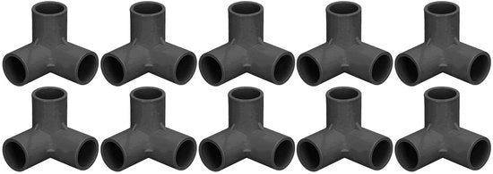 Fitting a 90 Gradi a 3 Vie - Connettore PVC - Diametro Interno 25mm - Fitting per Tubazioni - Fitting per Mobili - Connettori per Tubazioni di Cassetta