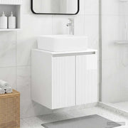 Mobile Lavabo da Parete Bianco Lucido 53 x 35 x 63 cm 890426
