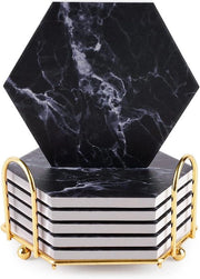 Sostituenti in marmo - Assorbenti - 6 pezzi - Giallo - Marmo - 10 cm