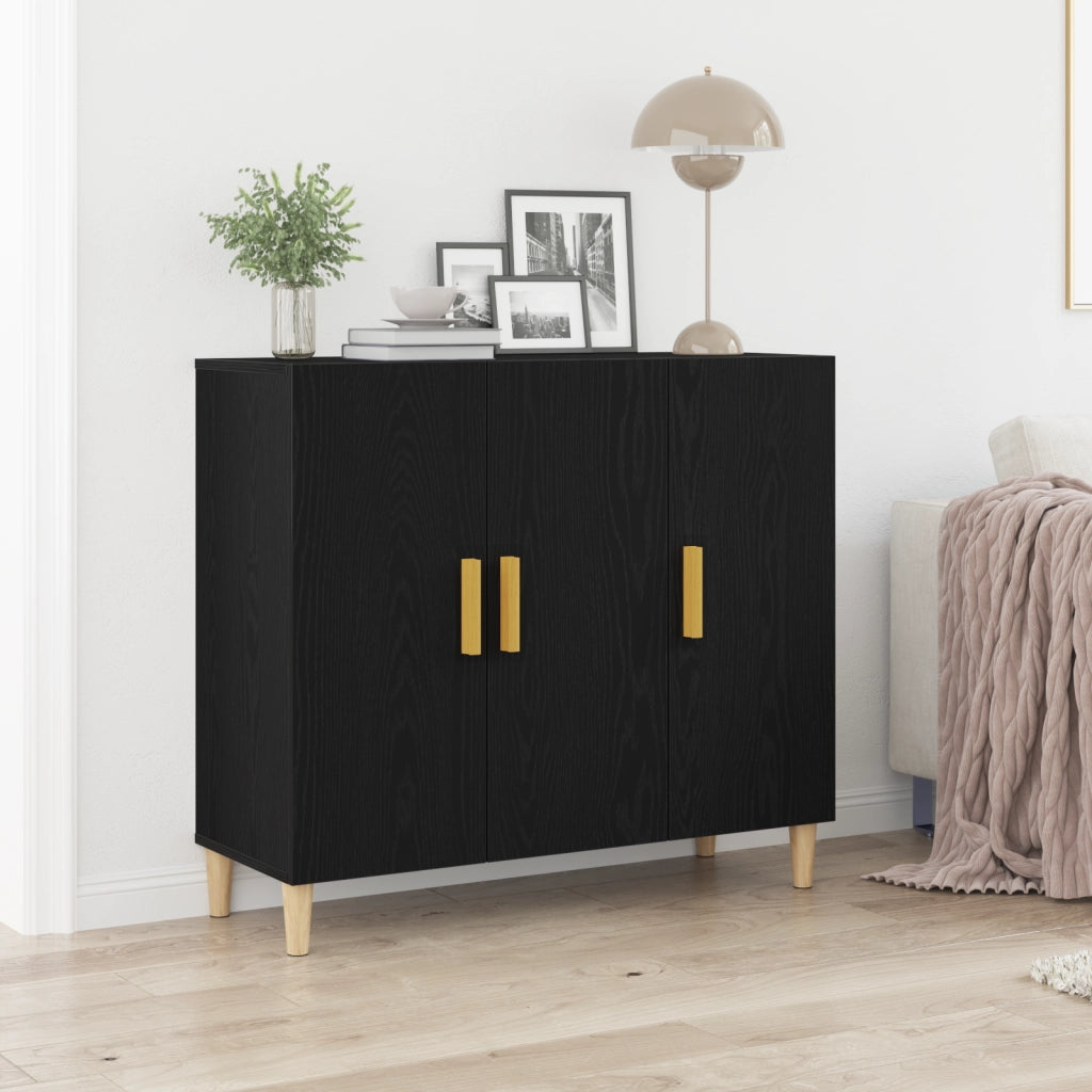 Sideboard  Nero Rovere 90x34x80 cm in Legno Compresso
