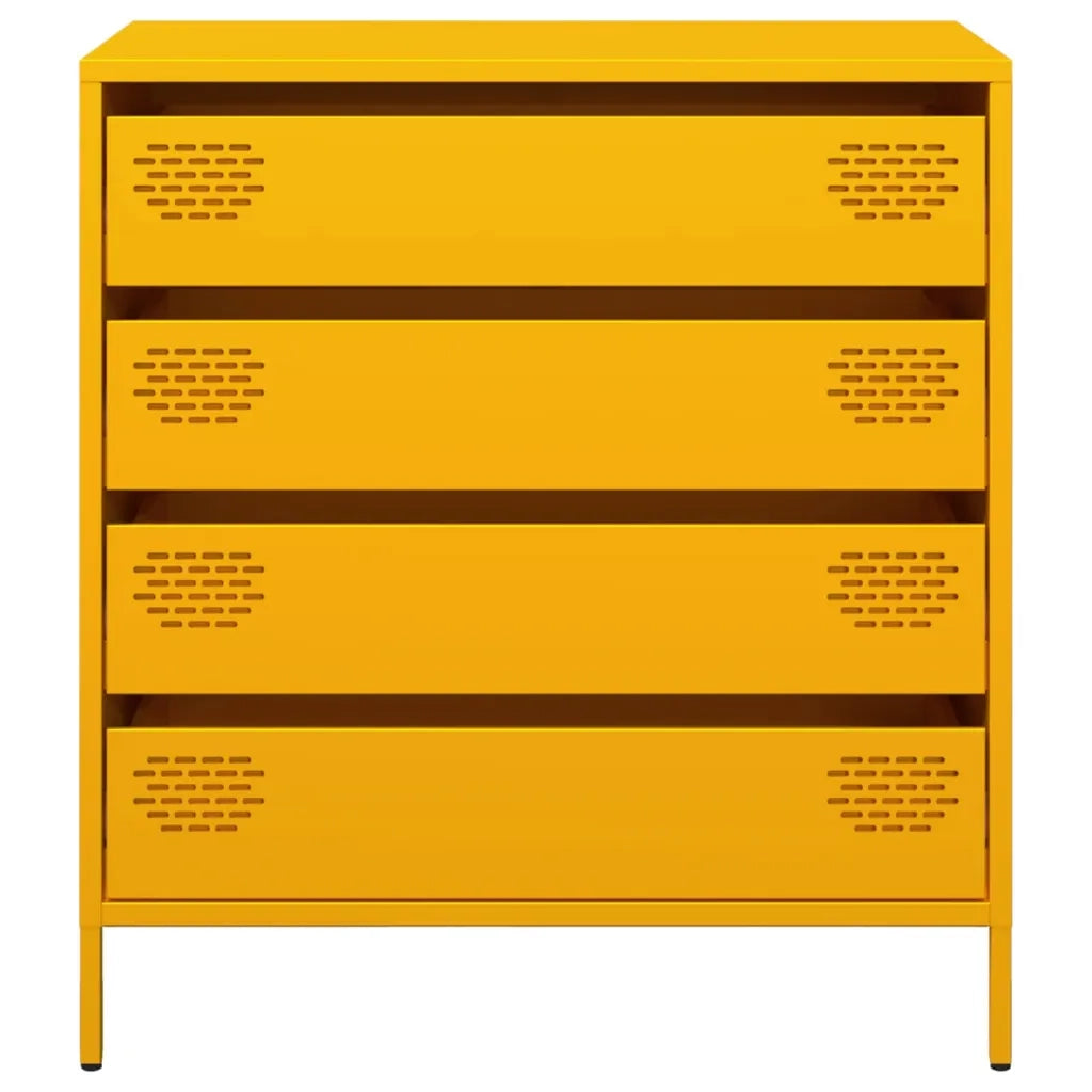 Credenza-Buffet-Armadio da cucina Giallo Senape 68x39x73,5 cm Acciaio Laminato a Freddo 147196