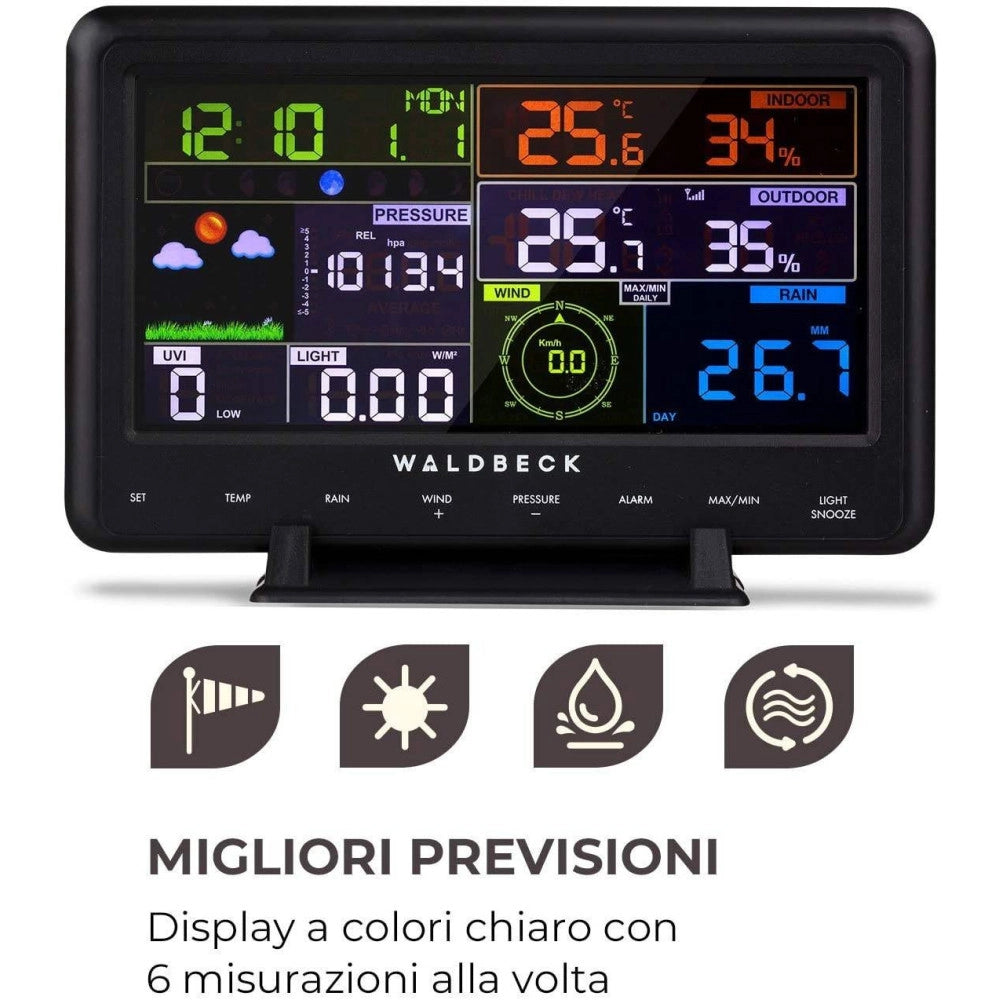 Trade Shop - Stazione Meteo Barometrica Professionale Con Data Ora Radiocontrollata Wifi App -