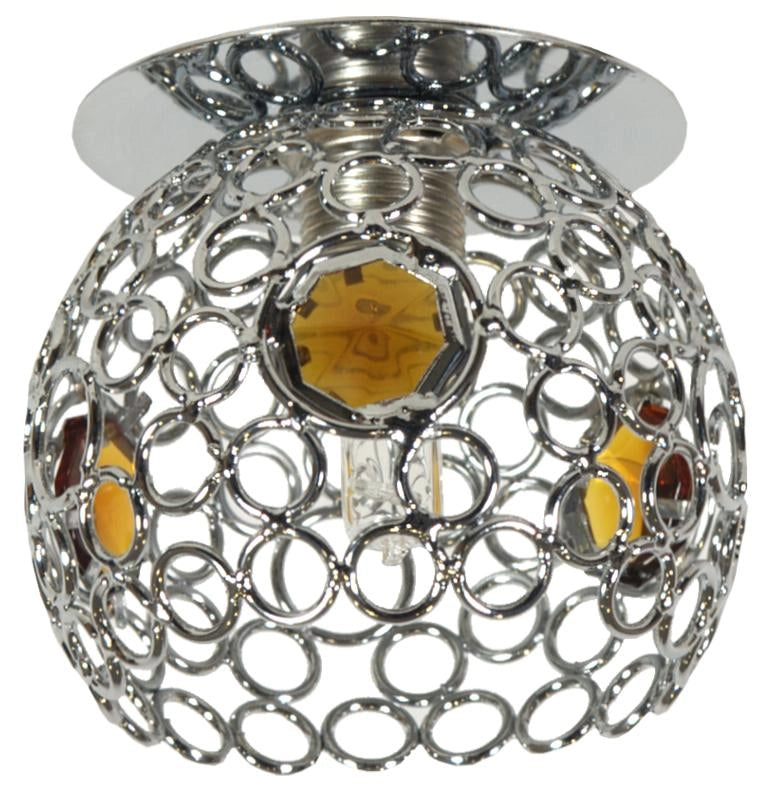 Plafoniera tonda 1xG9 cromata con cristalli ambra Candellux