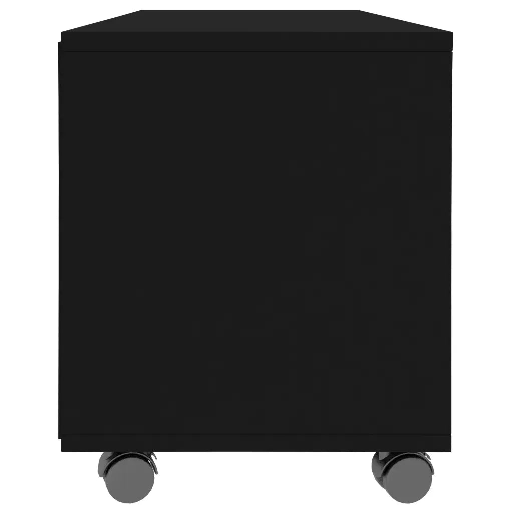Mobile TV con Ruote Nero 90x35x35 cm in Truciolato