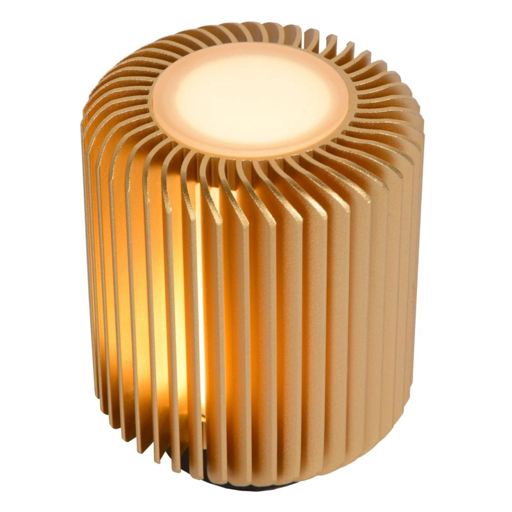 Lampada da tavolo Lucide Turbin LED 5W 3000K alluminio oro