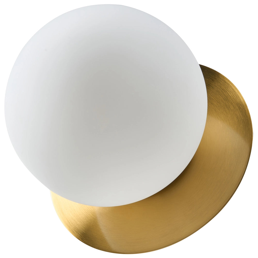 Set di 2 lampade da parete con base in metallo oro e paralume in vetro Stile moderno