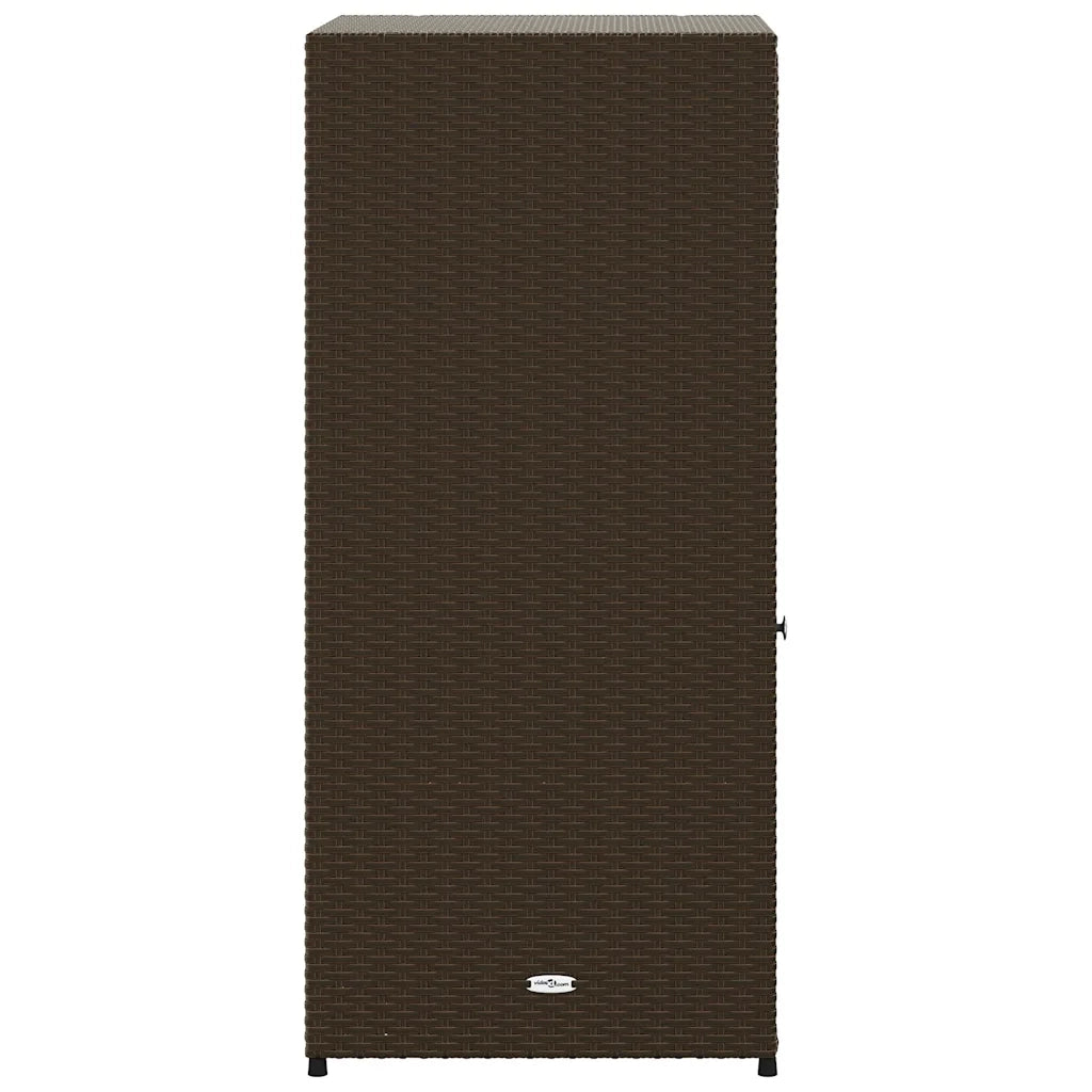 Armadietto Portaoggetti Giardino Marrone 55x55x111cm Polyrattan CFW1420068