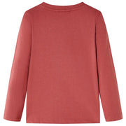 Maglietta Bambino Maniche Lunghe Rosso Bruciato 116 13456