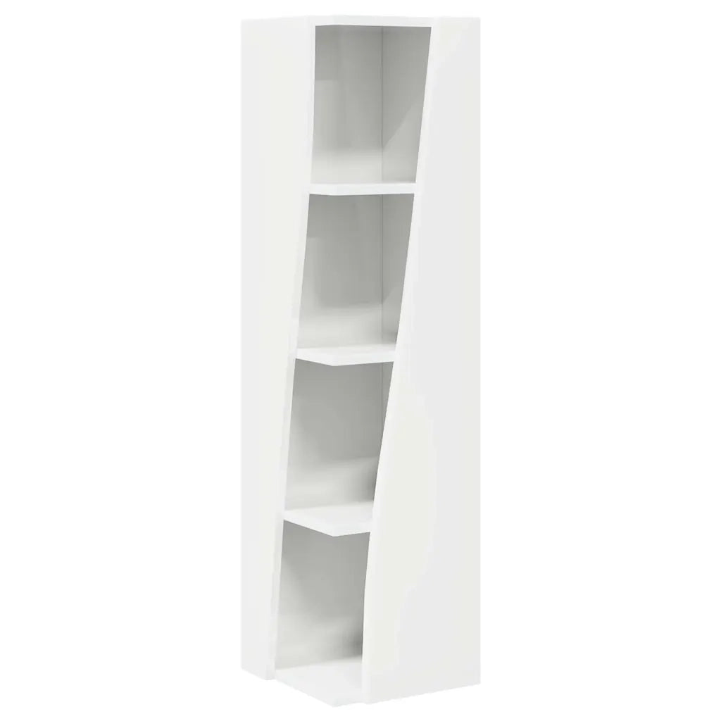 Mobile angolare Bianco Lucido 27,5x27x102cm Legno multistrato