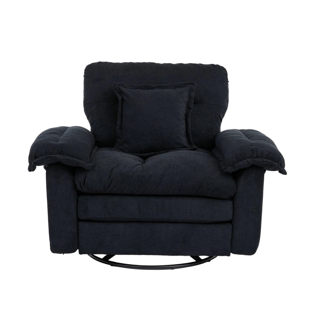 Poltrona girevole Chenille a 360° formato oversize con cuscino di supporto per soggiorno, camera e cameretta