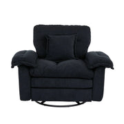 Poltrona girevole Chenille a 360° formato oversize con cuscino di supporto per soggiorno, camera e cameretta