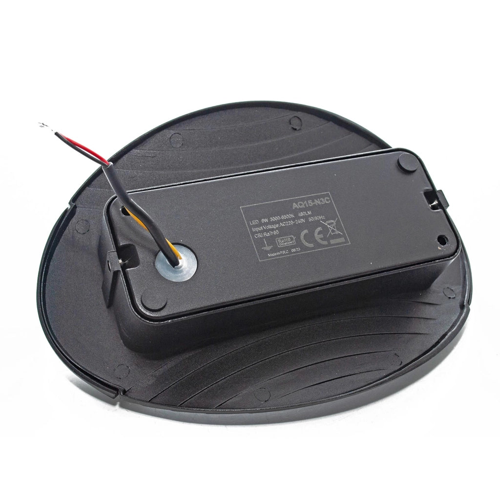 Applique doppio fascio luce LED 6W CCT 3 step da 3000K a 6500K lampada ovale parete muro camera da letto 230V NERO