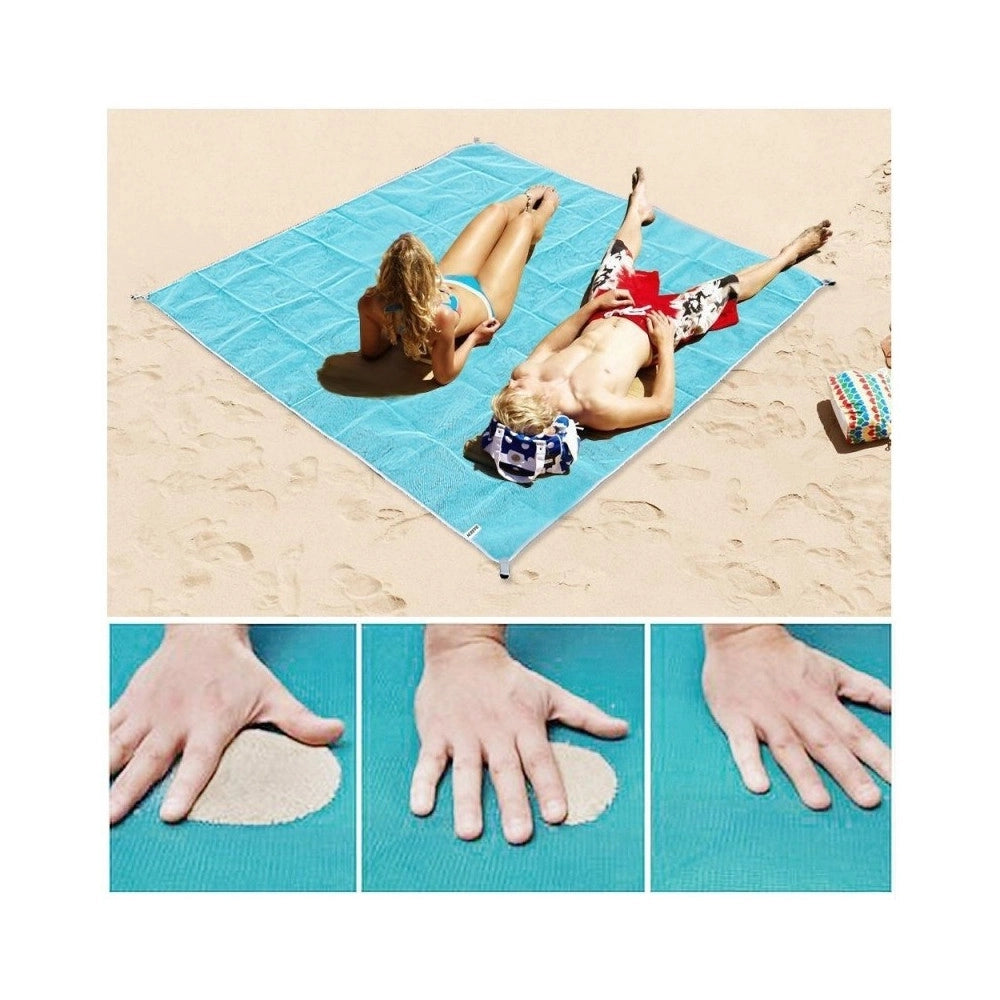 Trade Shop - Telo Mare Anti Sabbia Sand Free Mat Rimuovi Sabbia Telo Utile Pic-nic Campeggio -