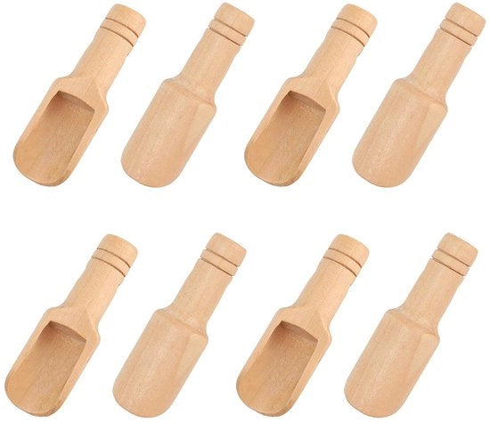 Set di 8 Lepelli in Legno Miniatura per Jampotten 7,5cm