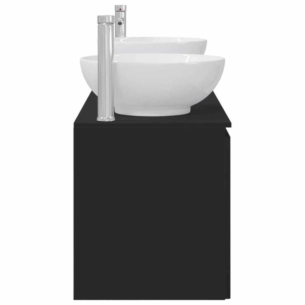 Set di Armadi da Bagno 3 pz Nero 49,5 x 44,5 x 65 cm