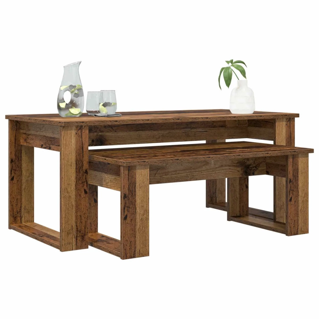 Set di Tavolini da Caffè 2 pcs Legno vecchio Legno multistrato