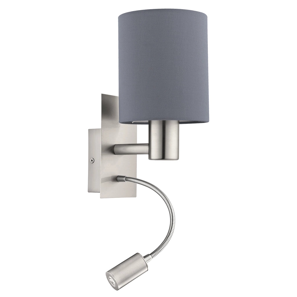 Applique Moderna Pasteri Acciaio Nichel Satinato 1 Luce E27 Ip20
