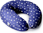 Cuscino per Maternità Cuscino di Cura Cuscino per Allattamento Dormire Extra Grande XXL 100% Cuscino in Cotone Esterno Copertura Cuscino Interno Foderato in Poliestere Fibra Blu-Bianco Stelle