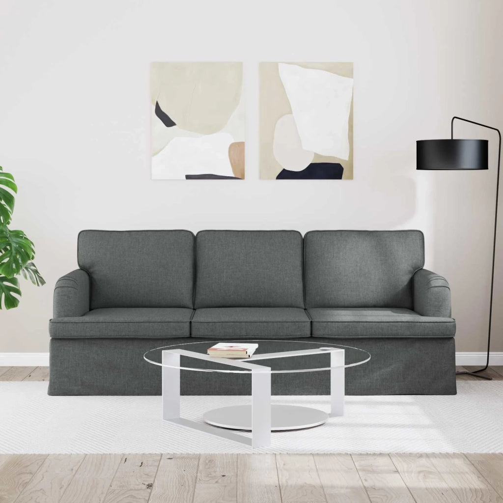 Divano Grigio scuro 201 x 80 x 85 cm Tessuto