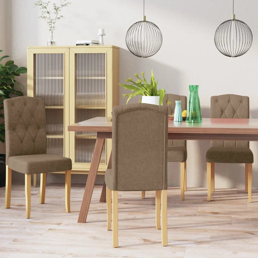 Sedie da Pranzo 4 pz Tortora in Tessuto 336908