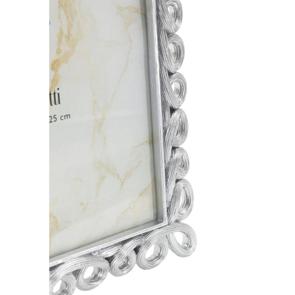 Cornice portafoto Hollow argento con decoro a intrecci 20x25 cm