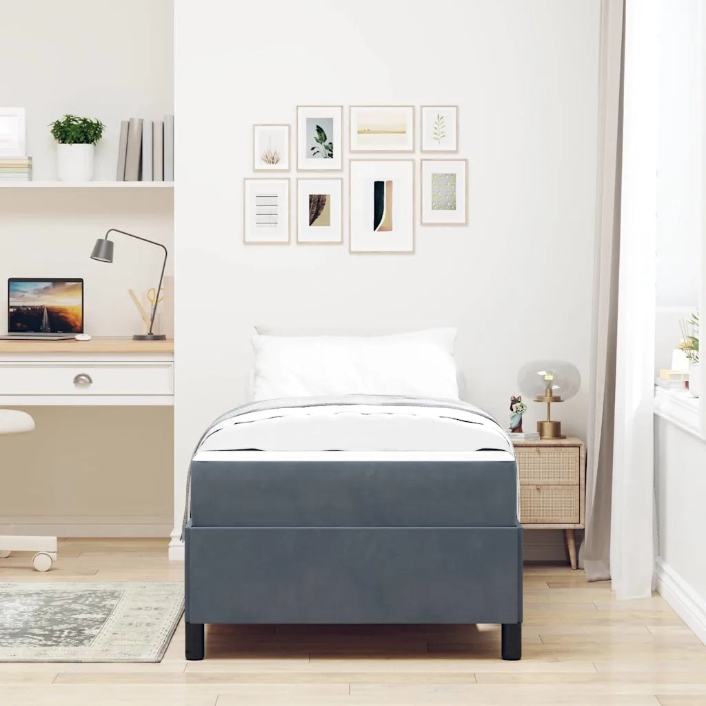 vidaXL Struttura del letto Grigio scuro, Verde scuro e Bianco