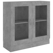 Elegante vetrina per soggiorno 82,5 x 30,5 x 80 cm in legno composito grigio cemento 02_0047750