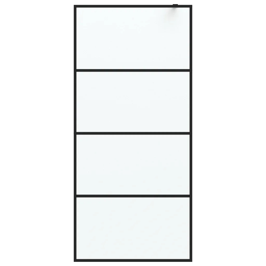 Parete Doccia Walk in Nera 90x195 cm Vetro Smerigliato ESG 152131