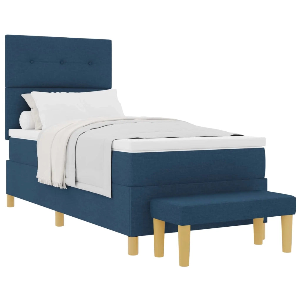 Letto a molle con materasso Blu 80 x 200 cm Tessuto