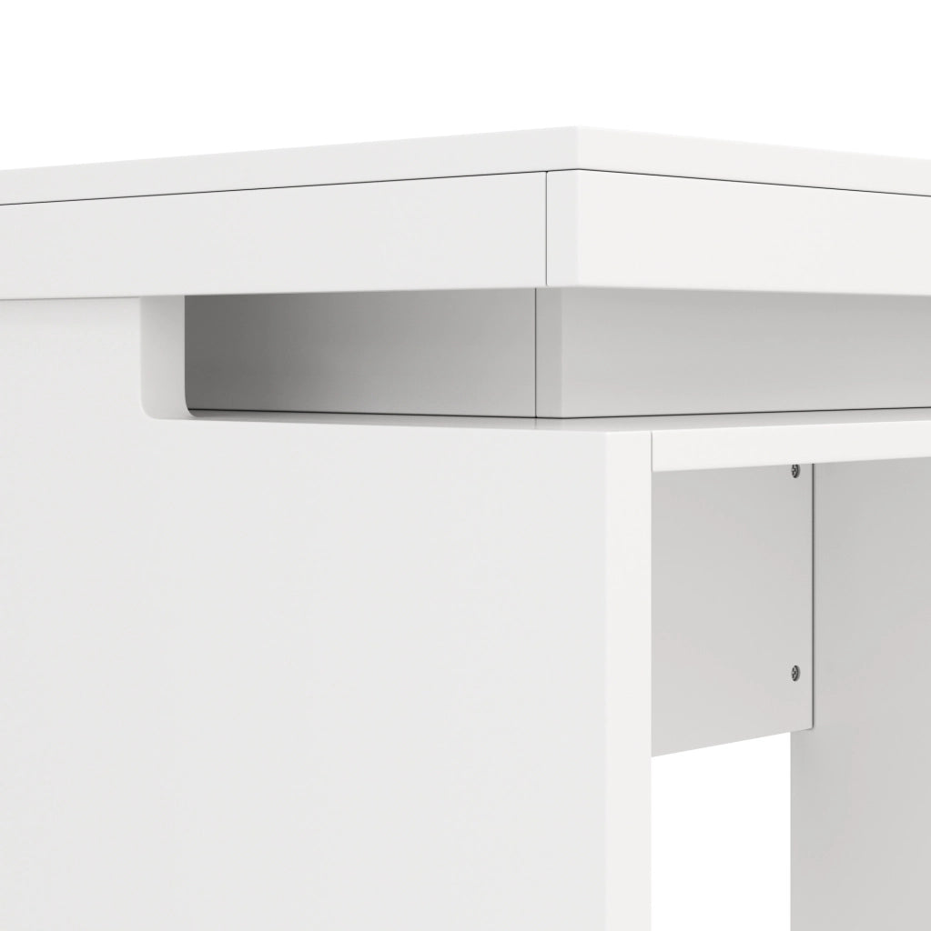 Scrivania LED 120x50x78.5 cm con tre cassetti e illuminazione multicolore in MDF bianco