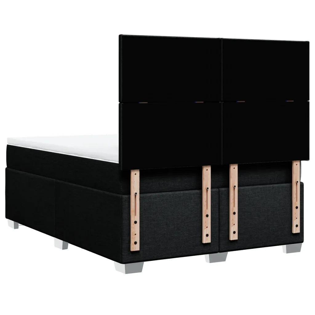 Giroletto a Molle con Materasso Nero 140x200 cm in Tessuto